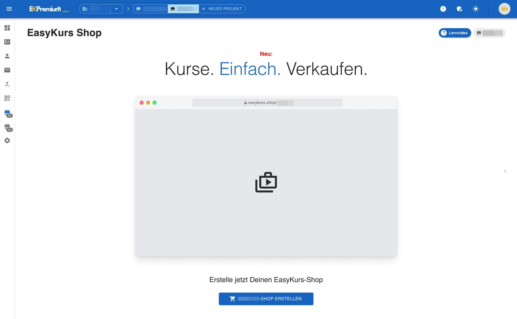 EasyKurs Shop einrichten